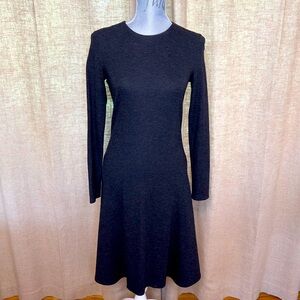 Theory, charcoal gray, long sleeve, midi, A-line dress, size 4